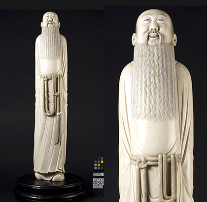 Chinese Ivory Scholar Figure, 19th century after treatment